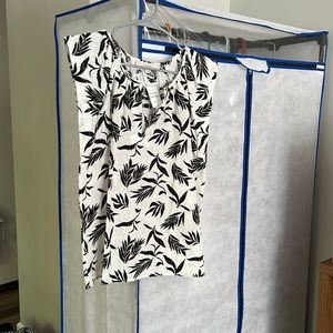 NWT loft eyelet tropical print blouse